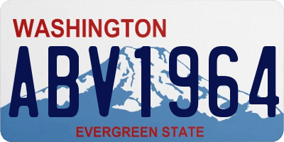 WA license plate ABV1964