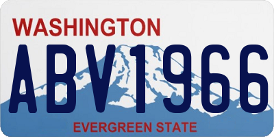 WA license plate ABV1966