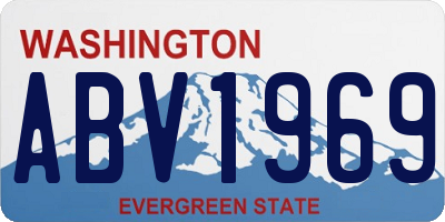 WA license plate ABV1969