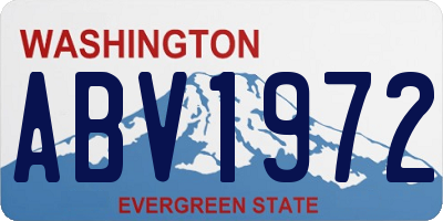 WA license plate ABV1972