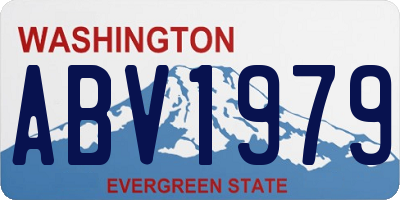 WA license plate ABV1979