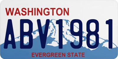 WA license plate ABV1981