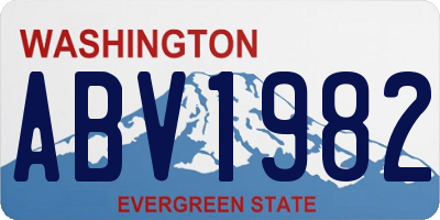 WA license plate ABV1982