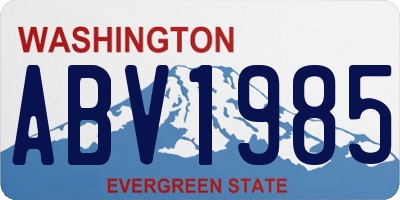 WA license plate ABV1985