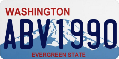WA license plate ABV1990