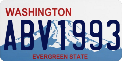 WA license plate ABV1993