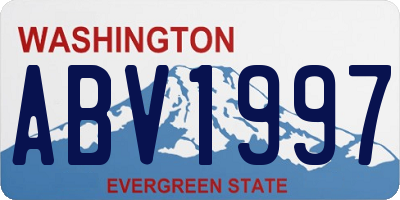 WA license plate ABV1997