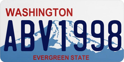 WA license plate ABV1998