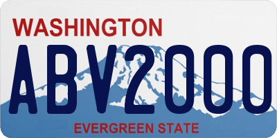 WA license plate ABV2000