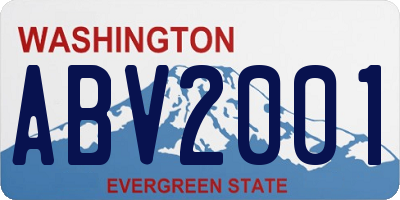 WA license plate ABV2001