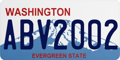 WA license plate ABV2002