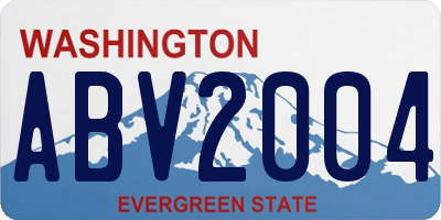WA license plate ABV2004