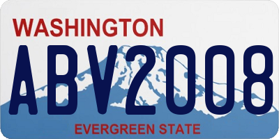 WA license plate ABV2008