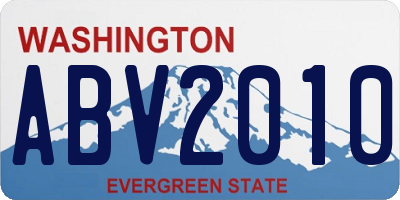 WA license plate ABV2010