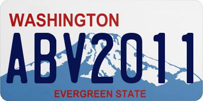 WA license plate ABV2011
