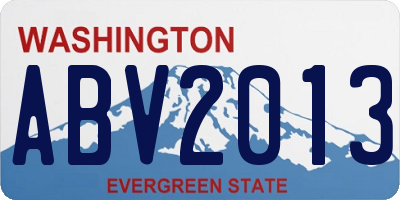 WA license plate ABV2013