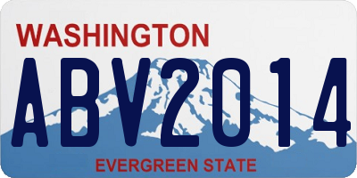 WA license plate ABV2014
