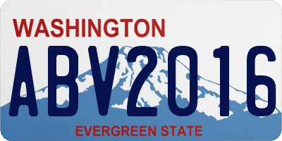 WA license plate ABV2016