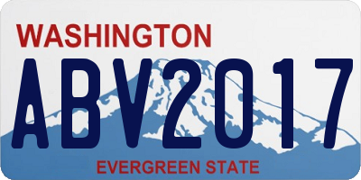 WA license plate ABV2017