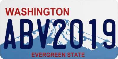 WA license plate ABV2019
