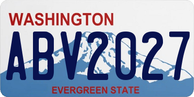 WA license plate ABV2027