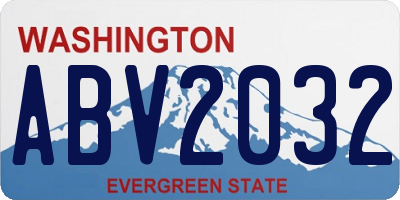 WA license plate ABV2032