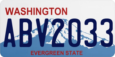WA license plate ABV2033