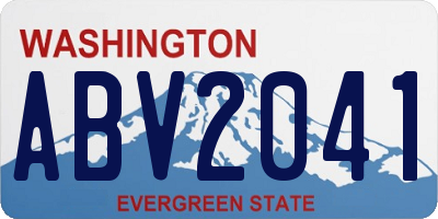 WA license plate ABV2041