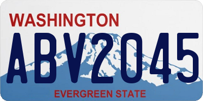 WA license plate ABV2045
