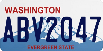 WA license plate ABV2047