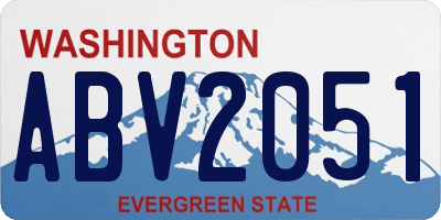 WA license plate ABV2051