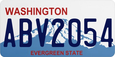 WA license plate ABV2054