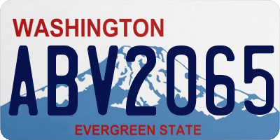 WA license plate ABV2065