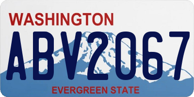 WA license plate ABV2067