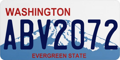 WA license plate ABV2072