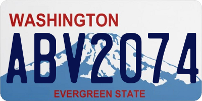 WA license plate ABV2074