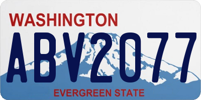 WA license plate ABV2077