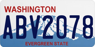 WA license plate ABV2078