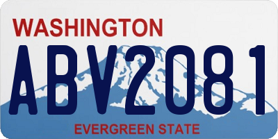 WA license plate ABV2081