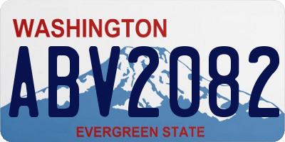 WA license plate ABV2082