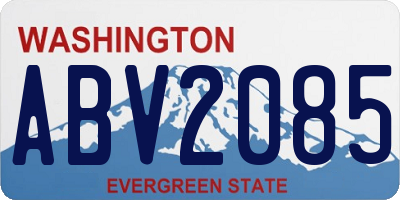WA license plate ABV2085