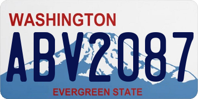 WA license plate ABV2087