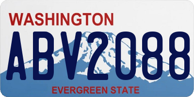 WA license plate ABV2088