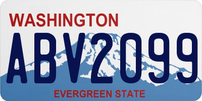 WA license plate ABV2099