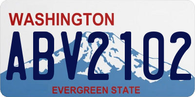 WA license plate ABV2102