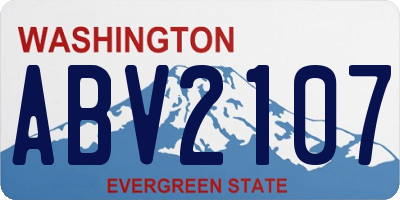 WA license plate ABV2107