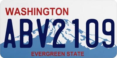 WA license plate ABV2109
