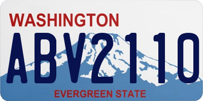 WA license plate ABV2110
