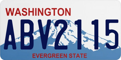 WA license plate ABV2115