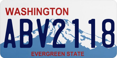WA license plate ABV2118